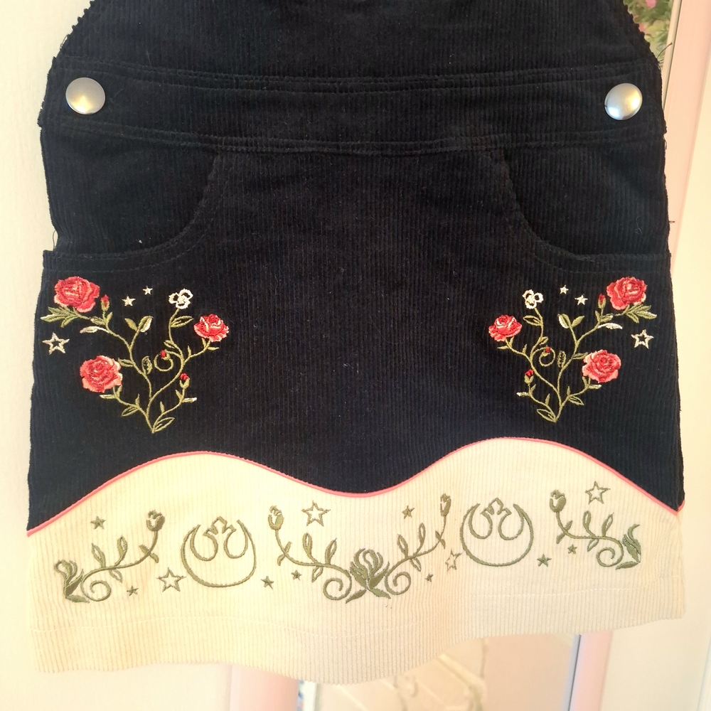 Star Wars Kids Black Corduroy Overalls with Embroidered Princess - Picture 5 of 7